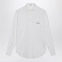 Brunello Cucinelli White shirt with Shiny Flap Detail