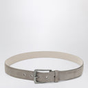 Brunello Cucinelli Greige suede leather belt