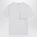 Brunello Cucinelli White cotton t-shirt with shiny pocket