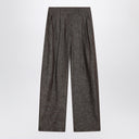 Brunello Cucinelli Wide brown trousers in cotton blend
