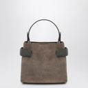 Brunello Cucinelli Top-Handle Essence small brown bag with Precious Bands