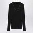Brunello Cucinelli Blue ribbed wool sweater