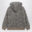 Brunello Cucinelli Camel Balloon Net Embroidery cardigan