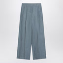 Brunello Cucinelli Wide avio-colored trousers in linen blend