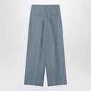 Brunello Cucinelli Wide avio-colored trousers in linen blend