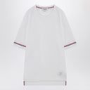 Thom Browne White T-shirt with tricolour detail