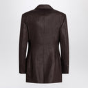 Brunello Cucinelli Shiny brown linen twill jacket