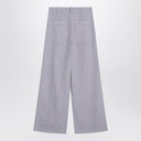 Brunello Cucinelli Wide lilac trousers in linen blend