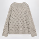 Brunello Cucinelli Beige openwork mohair-blend sweater