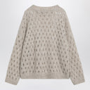 Brunello Cucinelli Beige openwork mohair-blend sweater