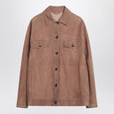 Brunello Cucinelli Brown leather overshirt jacket