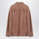Brunello Cucinelli Brown leather overshirt jacket