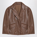 Brunello Cucinelli Brown cropped leather jacket