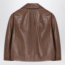 Brunello Cucinelli Brown cropped leather jacket