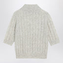 Brunello Cucinelli Light grey cable-knit sweater in mohair blend