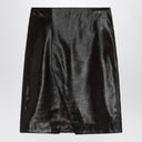 Loulou Studio Brown Myra skirt in pony-effect leather
