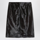Loulou Studio Brown Myra skirt in pony-effect leather