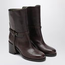 Brunello Cucinelli Brown leather ankle boots with heel