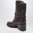Brunello Cucinelli Brown leather ankle boots with heel