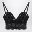 Dolce & Gabbana Dolce&Gabbana Black bralette top in silk satin and lace