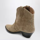 ISABEL MARANT Beige suede cowboy ankle boots Dewina