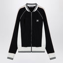 Palm Angels Black/white zip sweatshirt