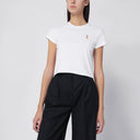 Camiseta corta blanca Maison Kitsuné con parche de logo