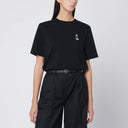 Camiseta negra Maison Kitsuné con parche de logo