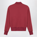 Palm Angels Earth Red zip sweatshirt with logo