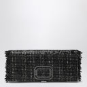 Bolso de mano tipo clutch negro ROGER VIVIER Pilgrim con micro lentejuelas