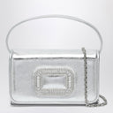 ROGER VIVIER bolso Micro Pilgrim de cuero plateado