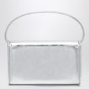 ROGER VIVIER bolso Micro Pilgrim de cuero plateado