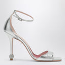 Sandalia plateada ROGER VIVIER con tacón joya