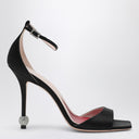 Sandalia negra ROGER VIVIER con tacón joya