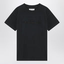 Maison Margiela Washed black T-shirt with embroidered logo