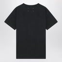 Maison Margiela Washed black T-shirt with embroidered logo