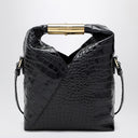 MM6 Maison Margiela Small Japanese bag in black crocodile-embossed leather