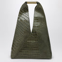 MM6 Maison Margiela Medium olive green Japanese bag with crocodile print