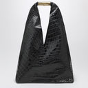 MM6 Maison Margiela Medium black Japanese bag with crocodile print