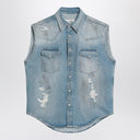 MM6 Maison Margiela Faded blue vest with rips