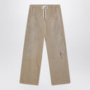 MM6 Maison Margiela Wide beige trousers with brushstrokes