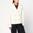 Tagliatore Short cream alpaca-blend coat