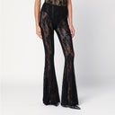 Norma Kamali Black flared lace trousers