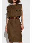 Saint Laurent belted cotton midi dress - Allure Absolue