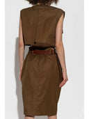 Saint Laurent belted cotton midi dress - Allure Absolue