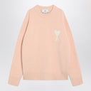 Ami Paris Powder pink wool blend sweater Ami De Coeur