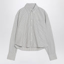 Ami Paris Striped Ami de Coeur cropped shirt