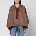 ETRO Brown cape with jacquard Paisley pattern